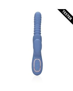 Vibrador Recarregável C/ Pérolas Rotativas & Impulsos Rabbit Blue Nova Loveline Tester