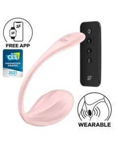 Ovo Vibratório Recarregável Satisfyer Ribbed Petal Connect APP Rosa