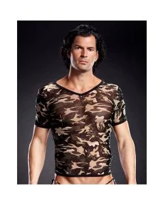 T-Shirt Performance Microfiber V-Neck Camuflagem Frente