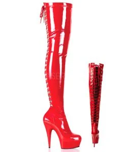 Botas Pleaser Delight 3063 Vermelhas